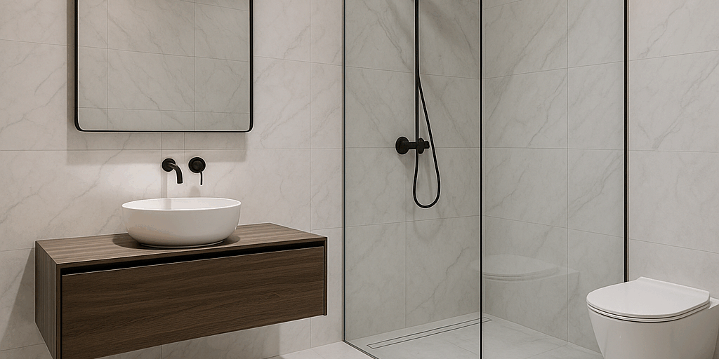 płytki łazienkowe w dużym formacie