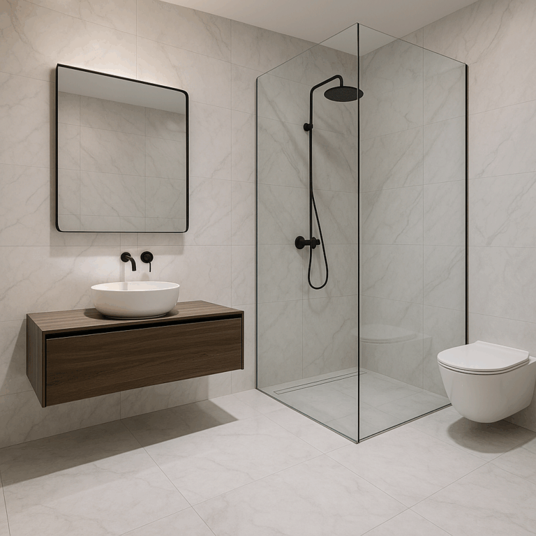 płytki łazienkowe w dużym formacie